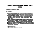 PUBLIC HEALTH FINAL EXAM REVIEW