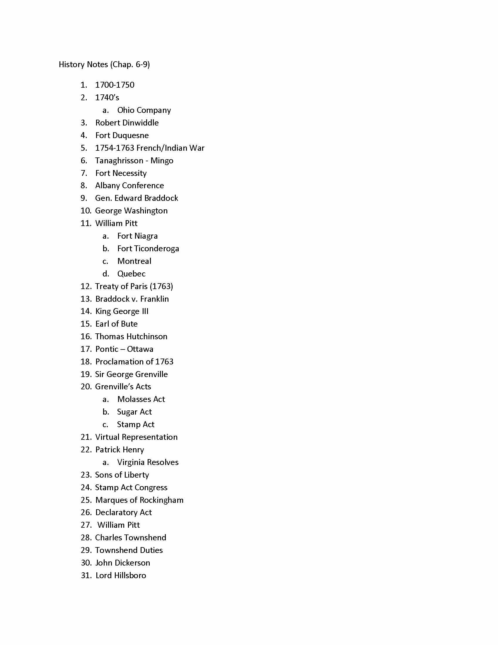 Survey of United States History I
