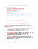 Lecture 13: Prokaryotes-Bacteria and Archaea