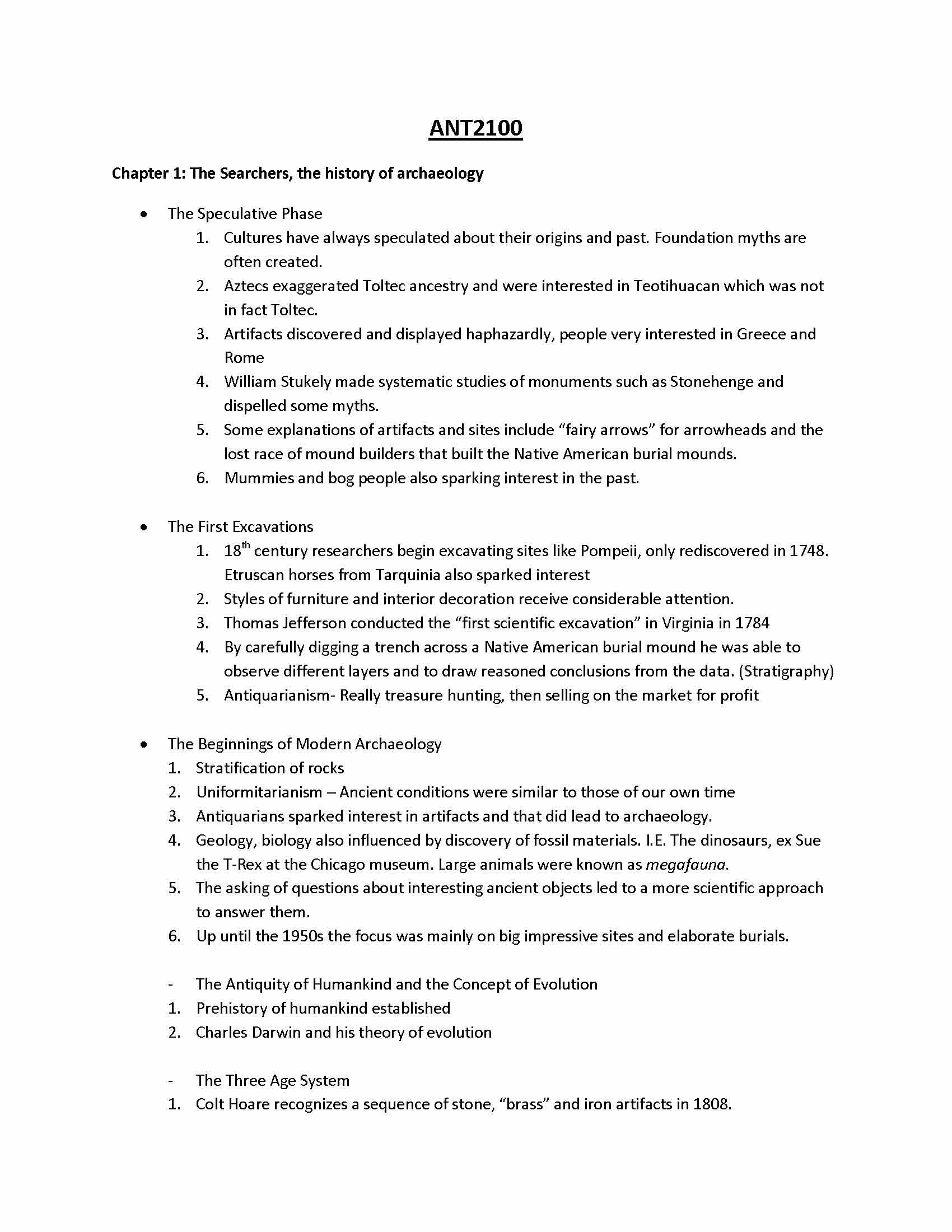 INTRO TO ARCHAEOLOGY