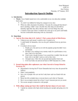 Introduction Speech Outline