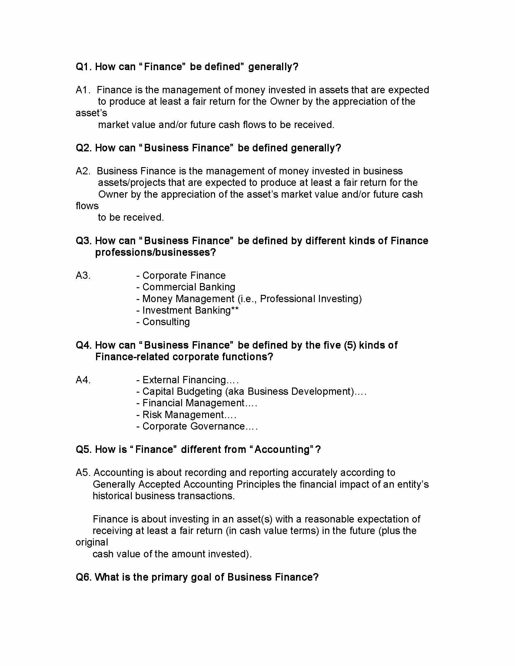 Business Finance