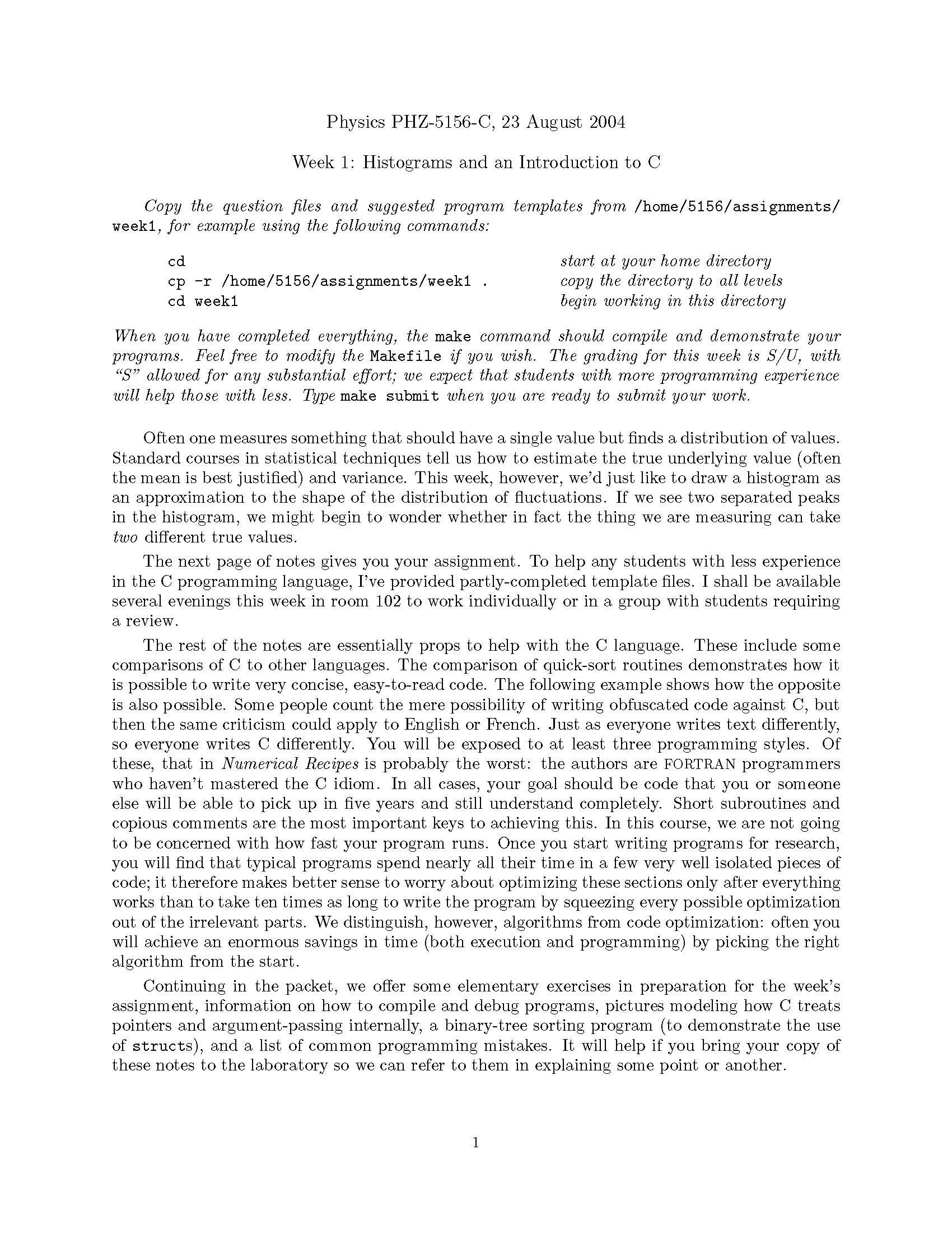 Computational Physics I