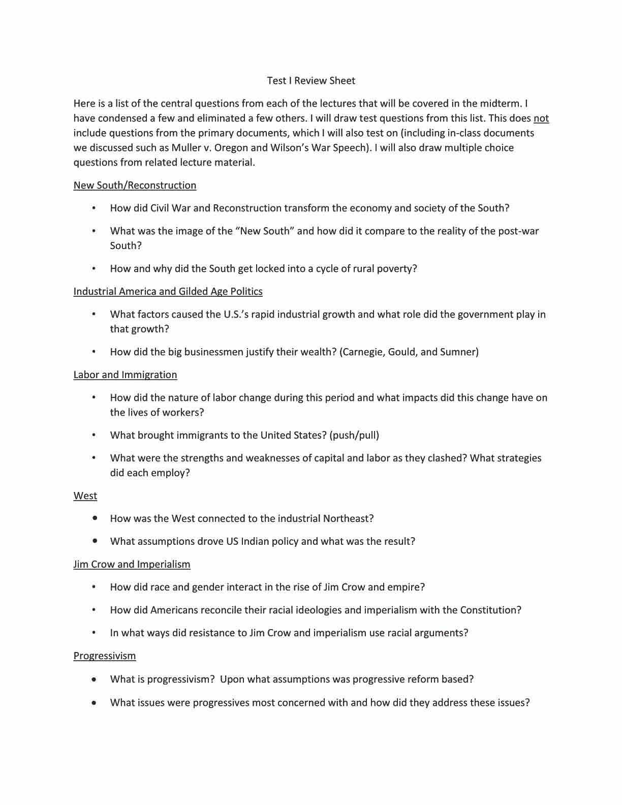 Survey of United States History II