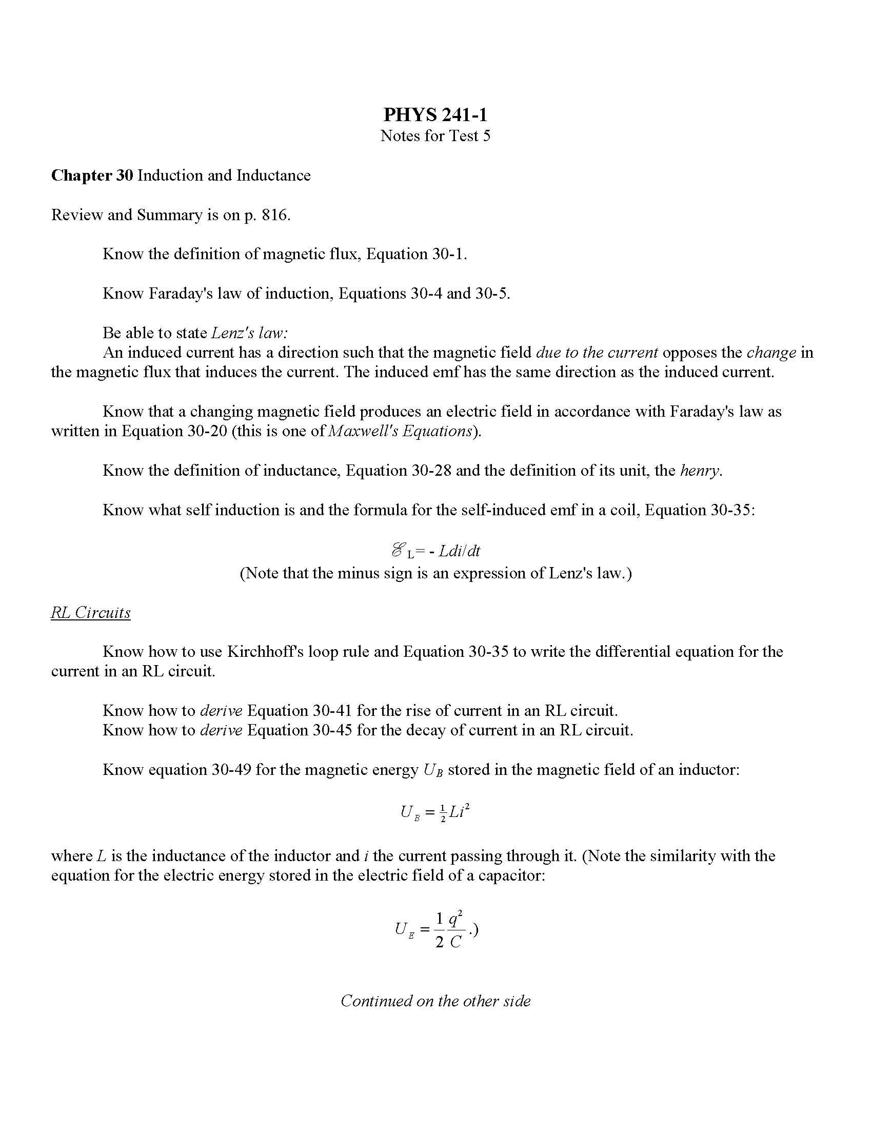 Elec Magnetism & Light