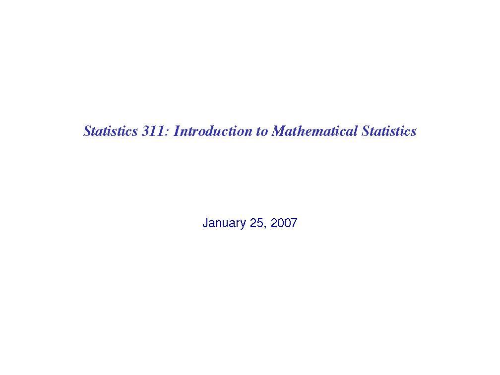Introduction to Mathematical Statistics
