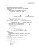 Biological Variation
