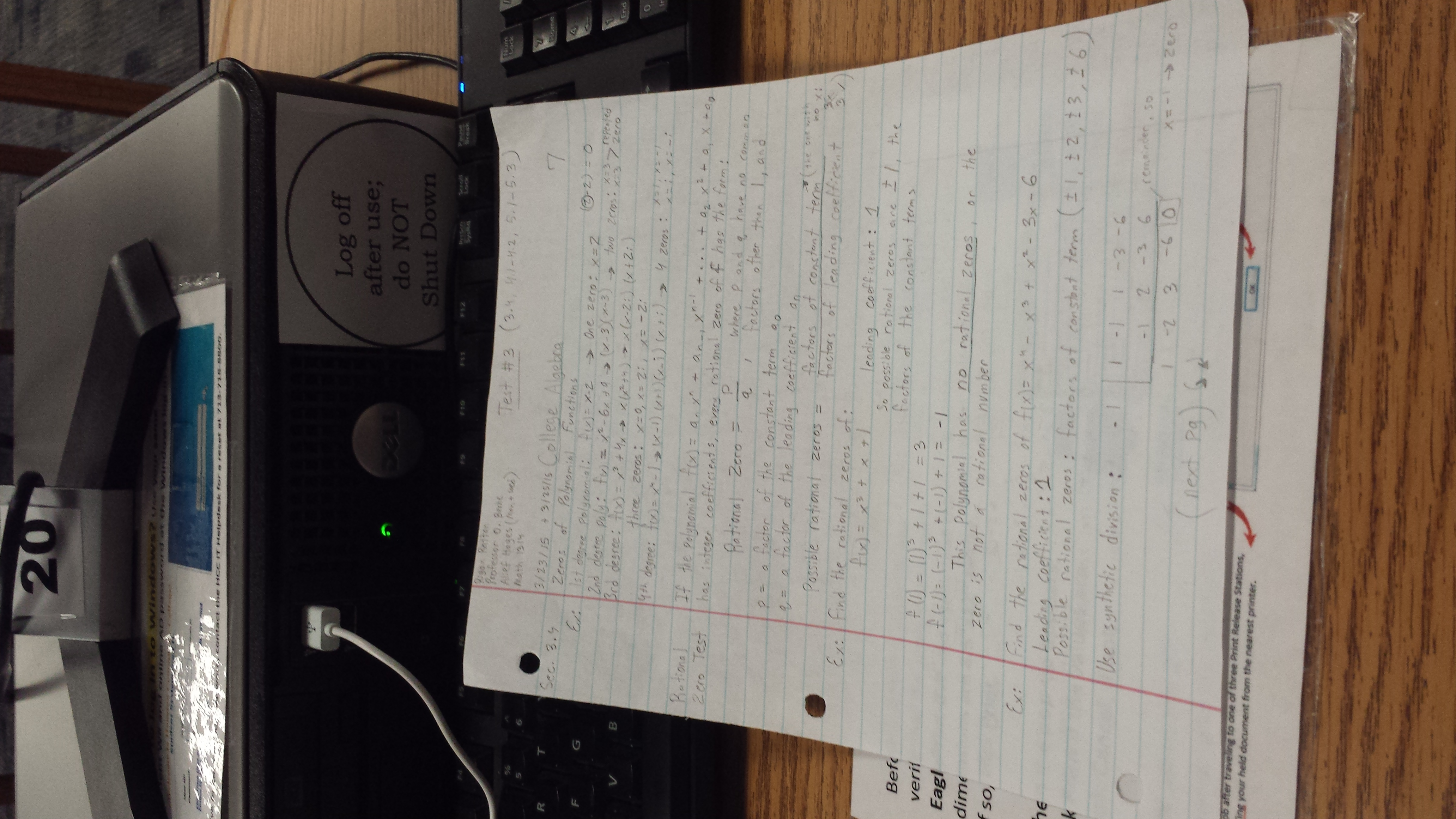 Revised Week 8 and 9 College Algebra Notes