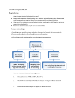 Chapter one notes, (week one plus tuesday)