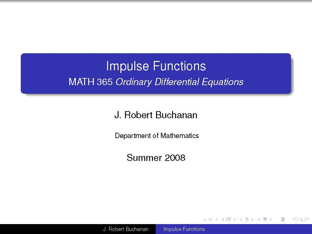 Ordinary Differential Equation