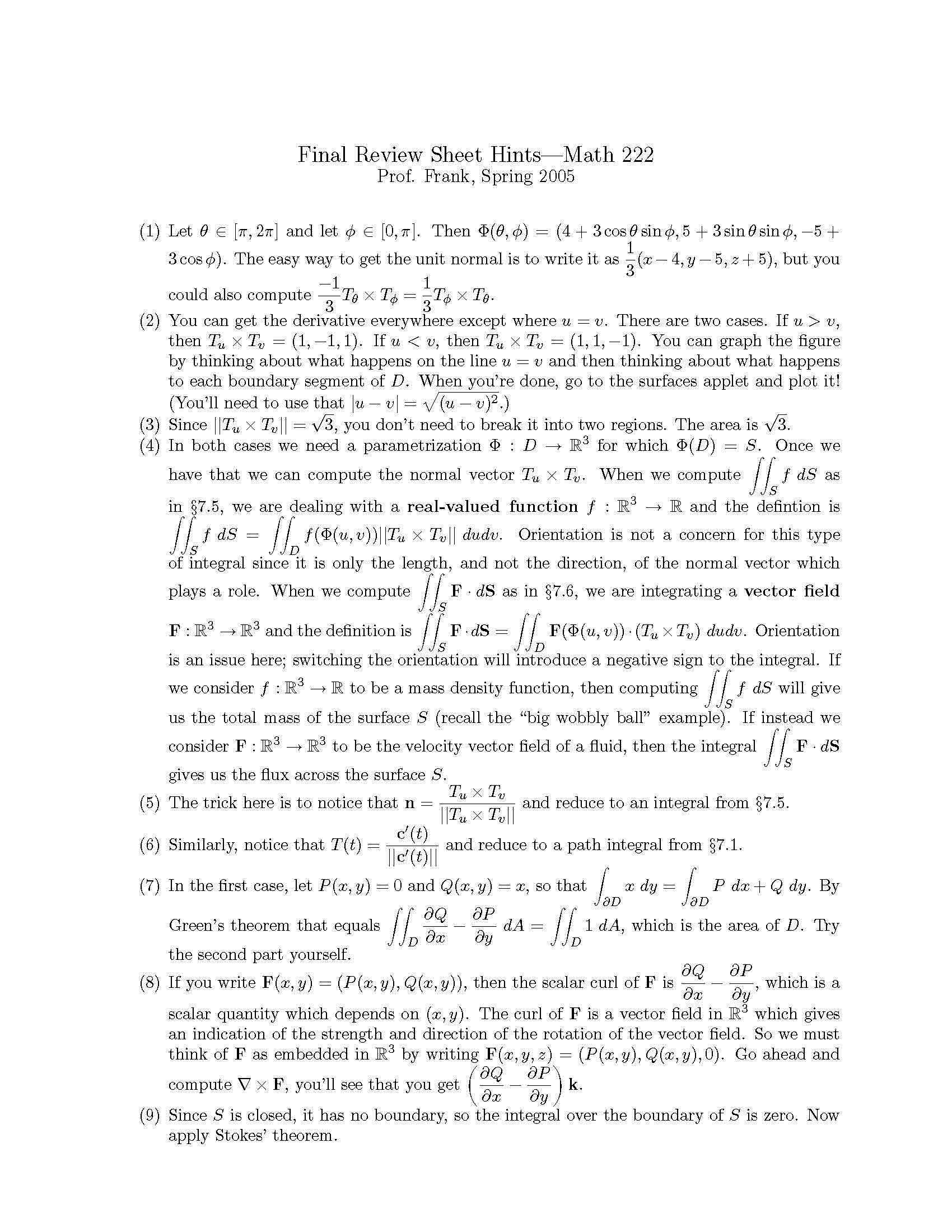 Multivariable Calculus