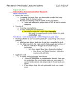 Research Methods Lecture Notes