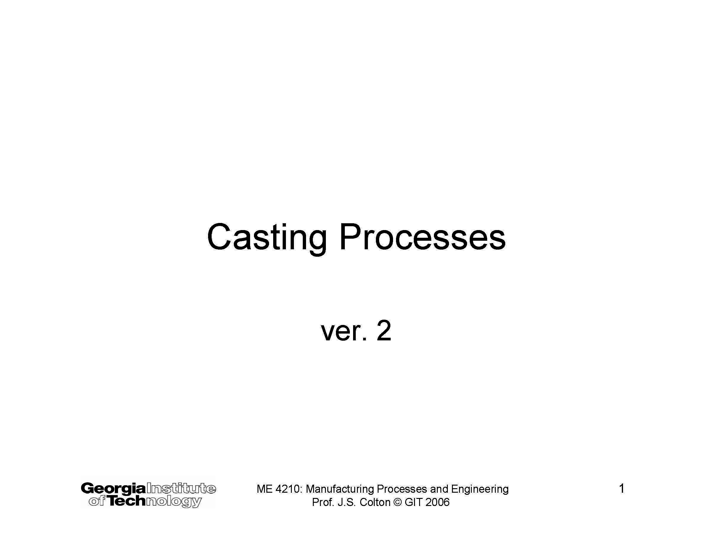 Mfg Processes & Engr