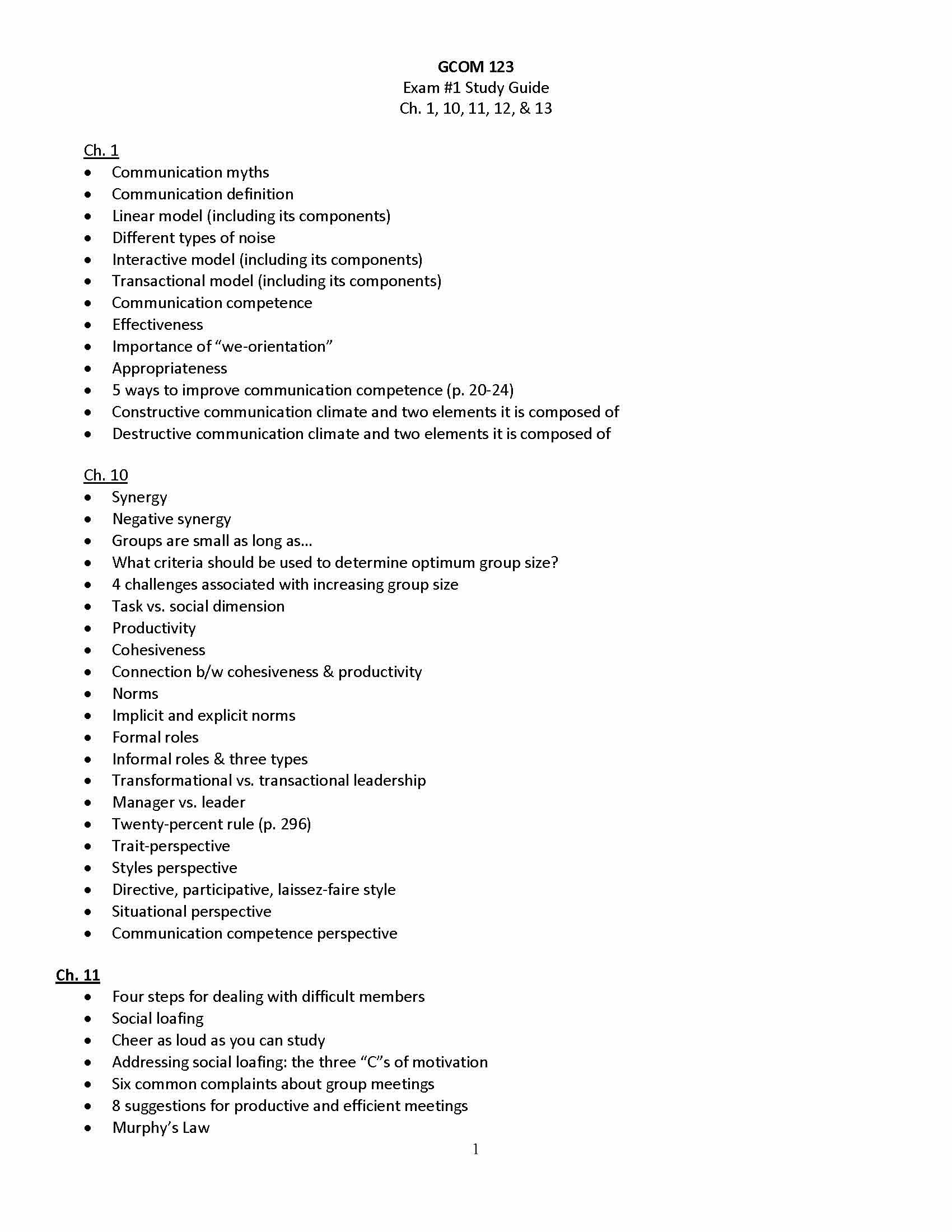 FUNDAMENTAL HUMAN COMMUNICATION GROUP PRESENTATIONS [C1HC]