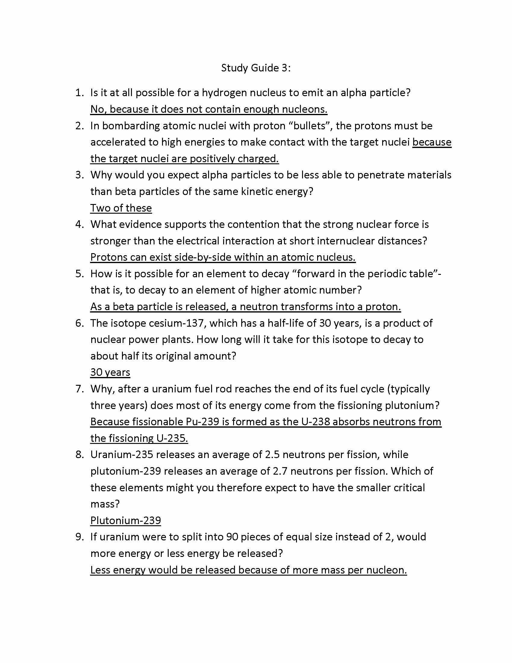 Topics in Physical Science