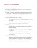 Week 1- Fashion in the Media