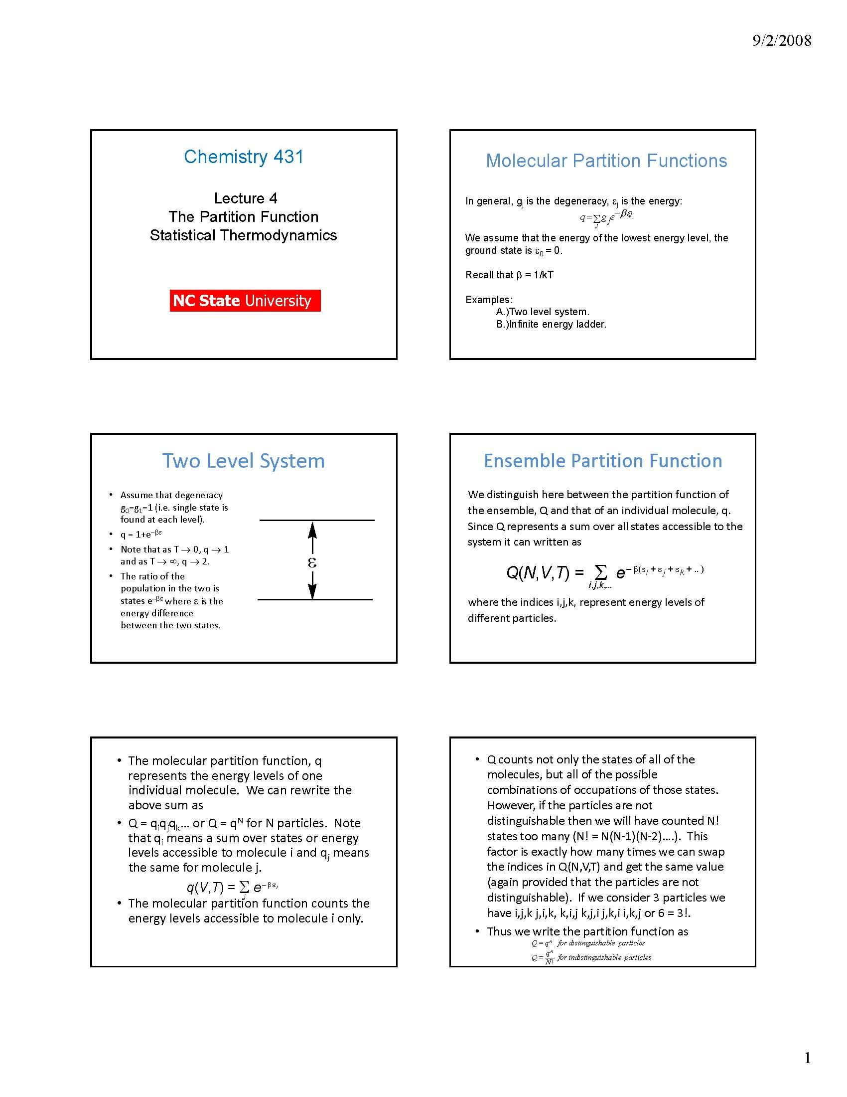 Physical Chemistry I