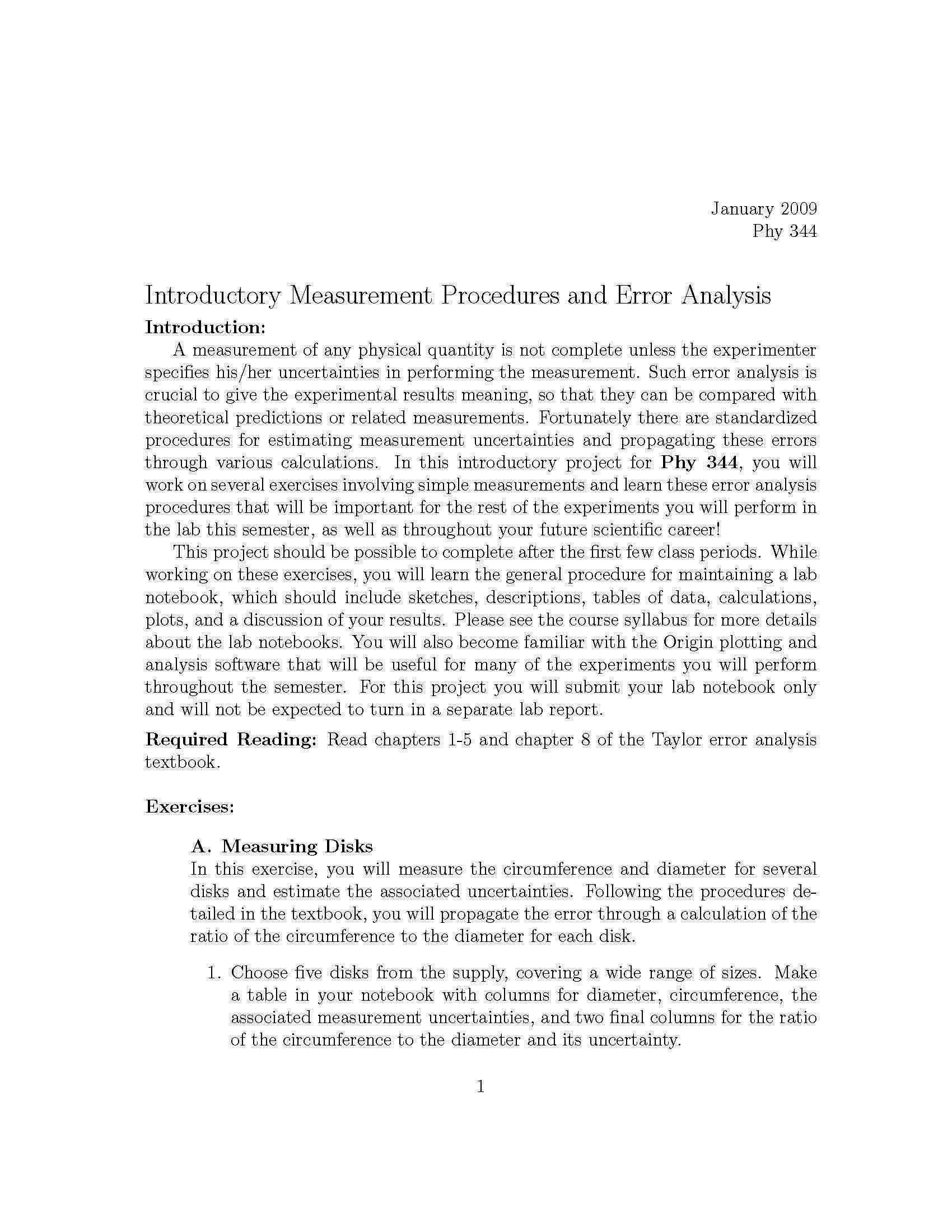 Experimental Physics I