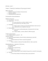 Week 3 Lecture Notes - Intro to Clinical Psychology
