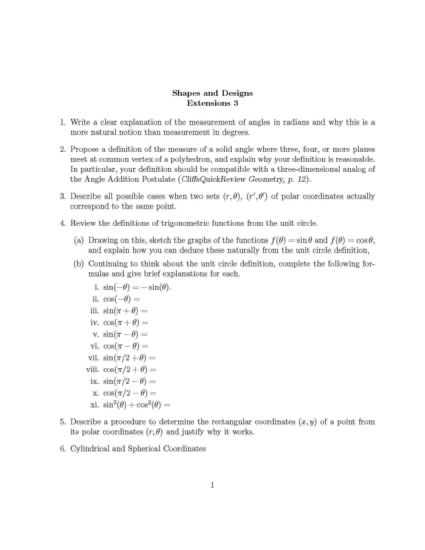 GEOMETRY FOR MIDDLE SCHOOL TEACHERS