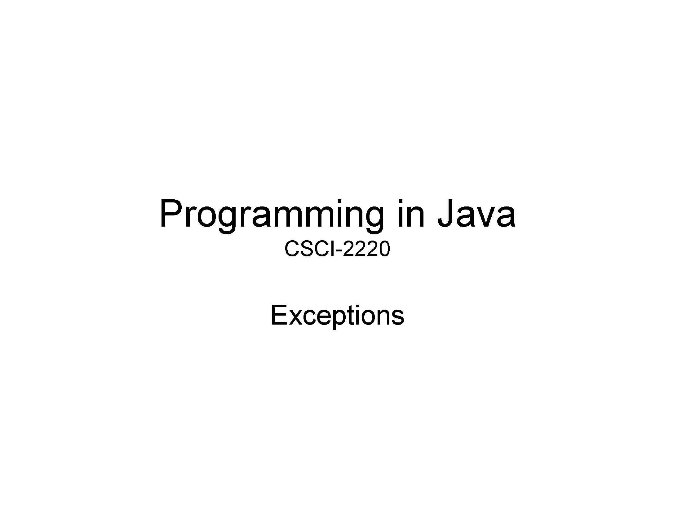 PROGRAMMING IN JAVA