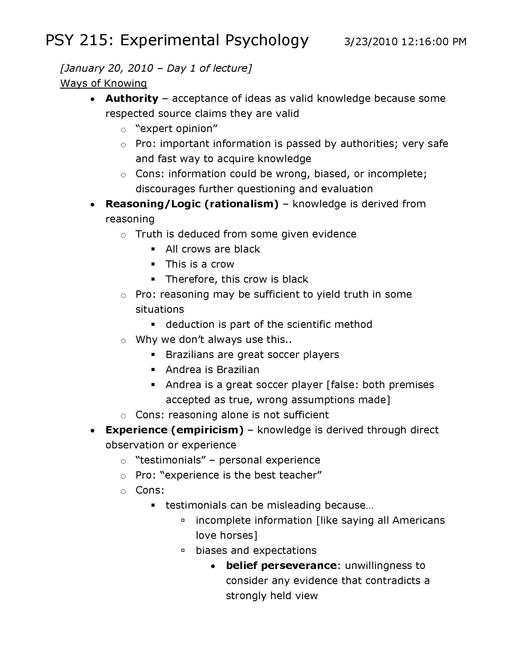EXPERIMENTAL PSYCHOLOGY