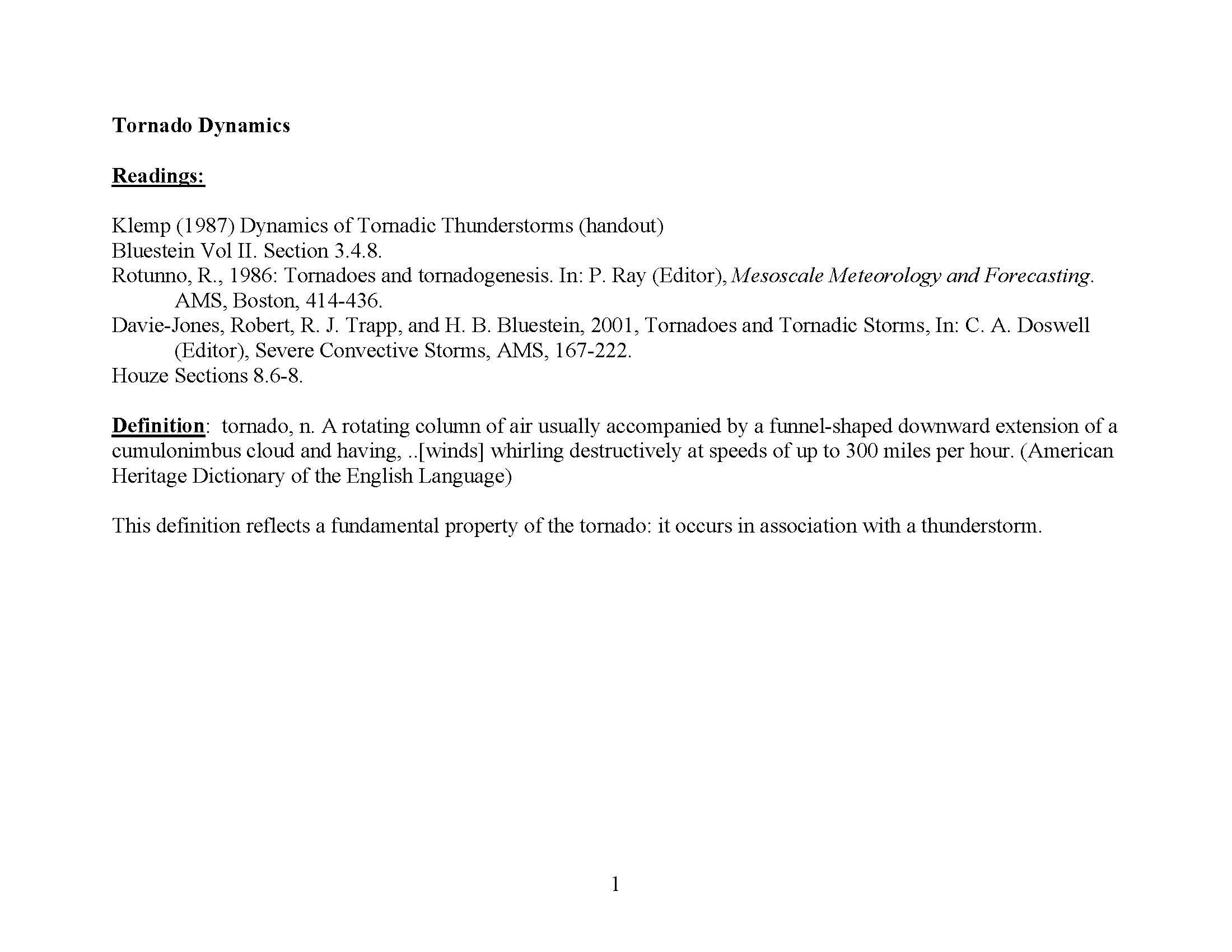 Mesoscale Meteorology