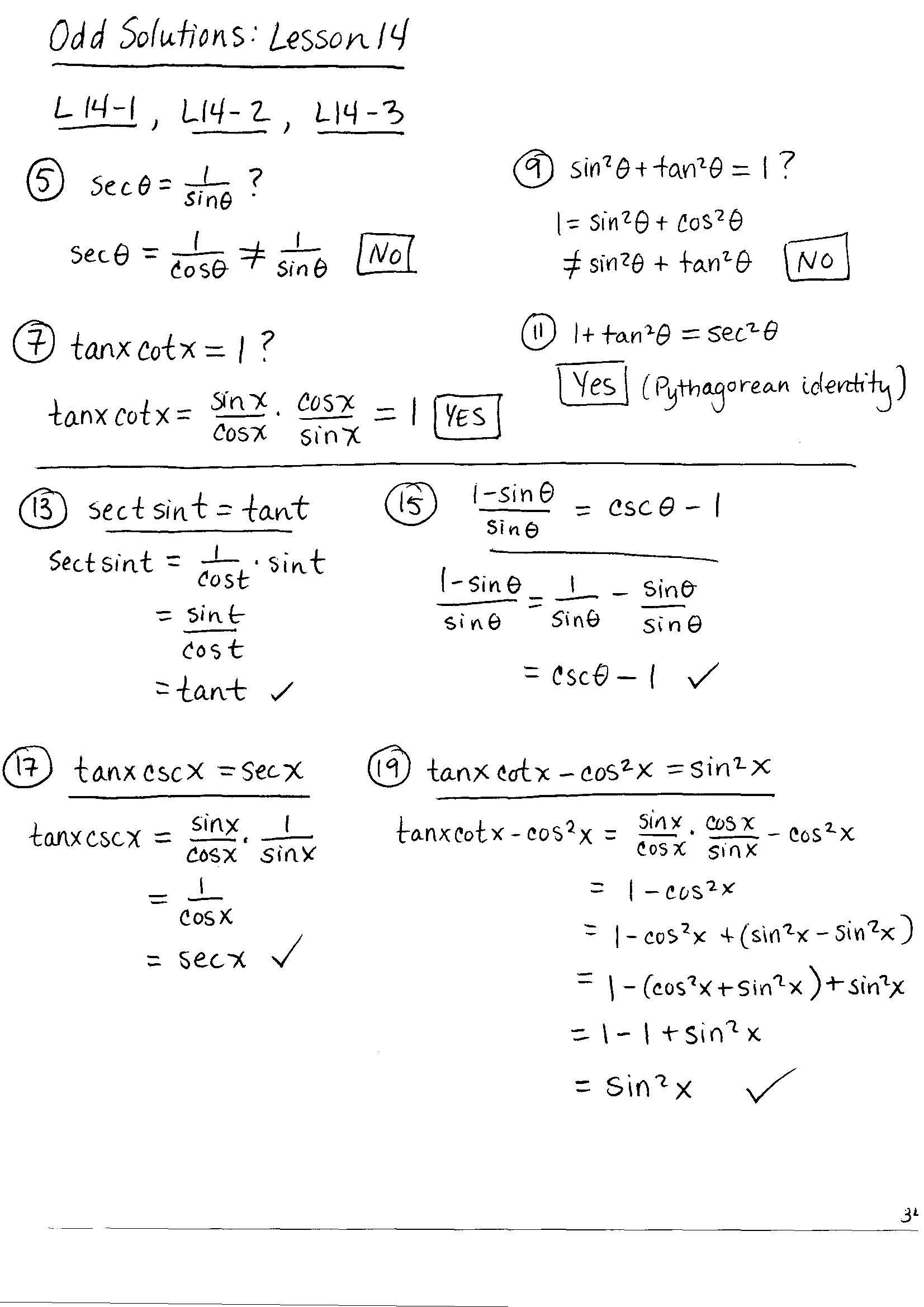 Analytic Trigonometry