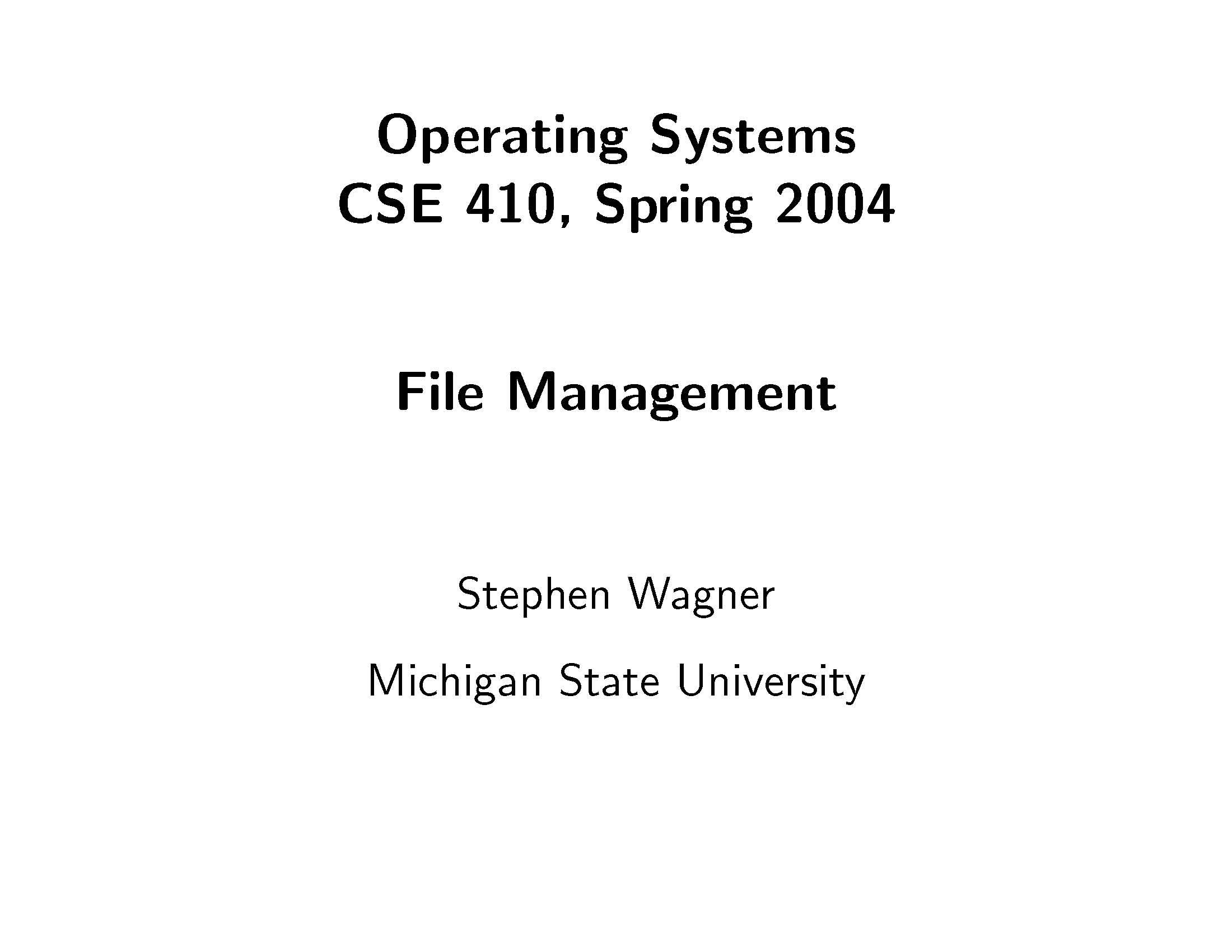 Operating Systems