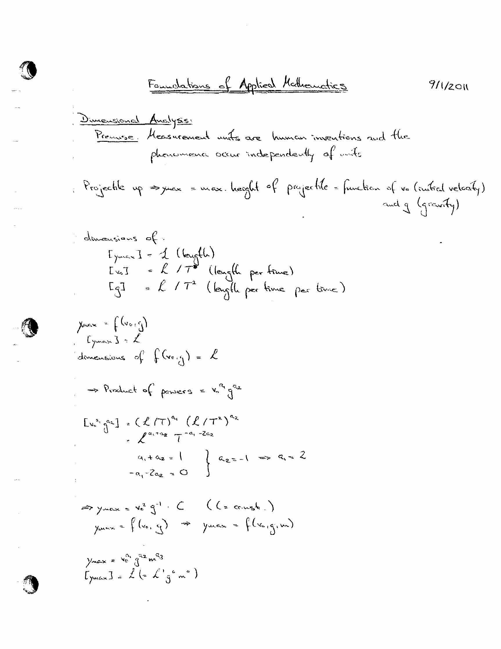FOUNDATIONS OF APPLIED MATH