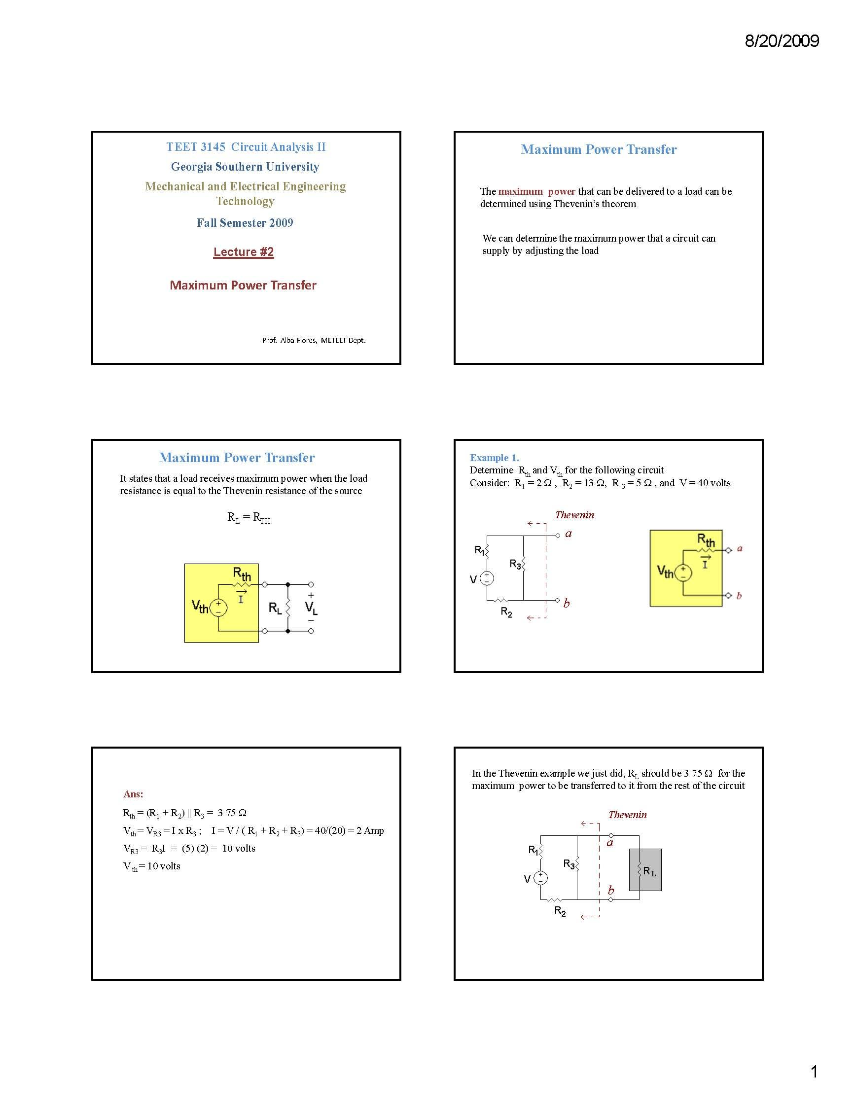 Circuit Analysis II