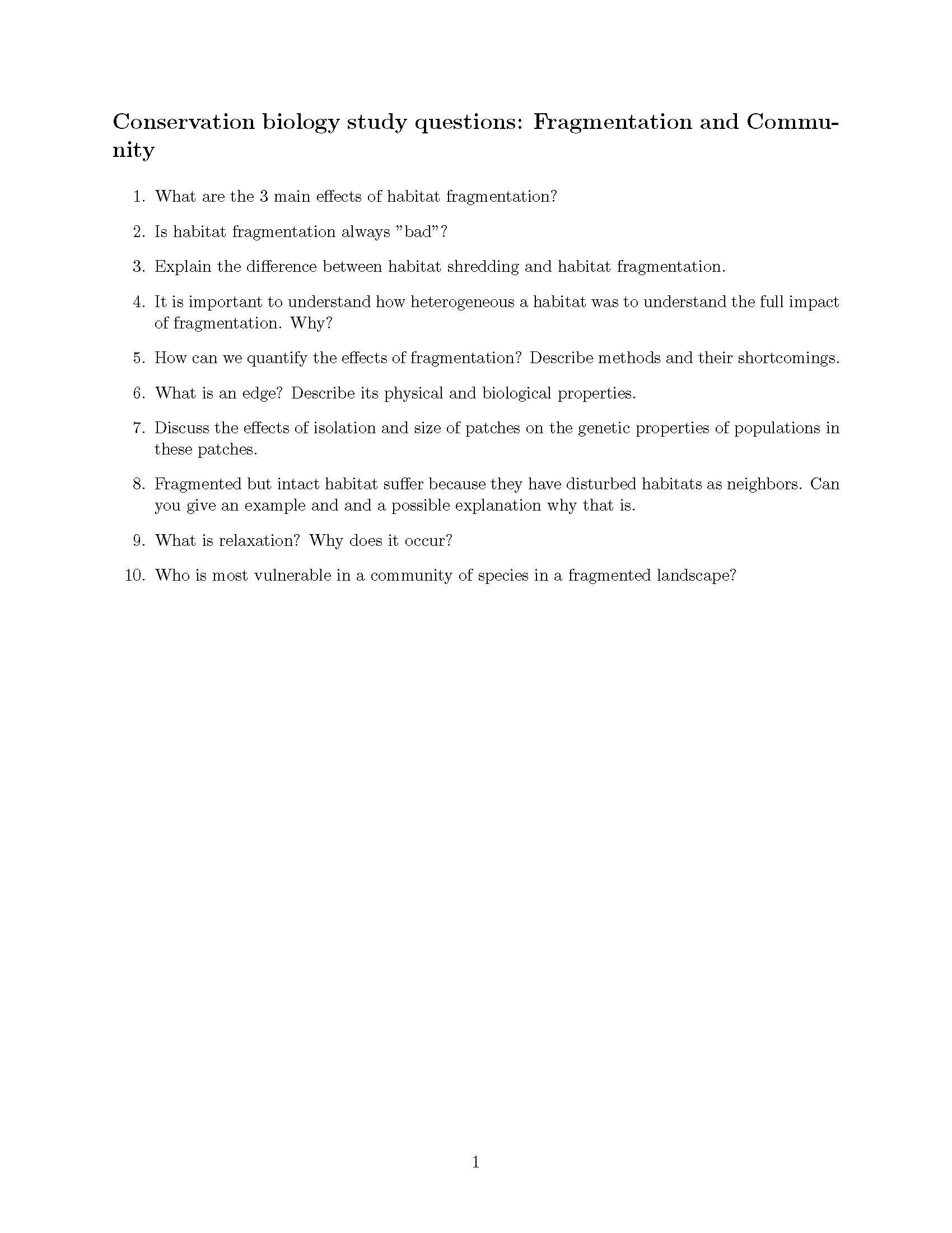 CONSERVATION BIOLOGY