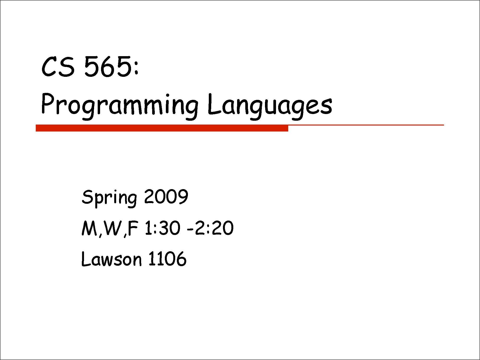 Programming Languages