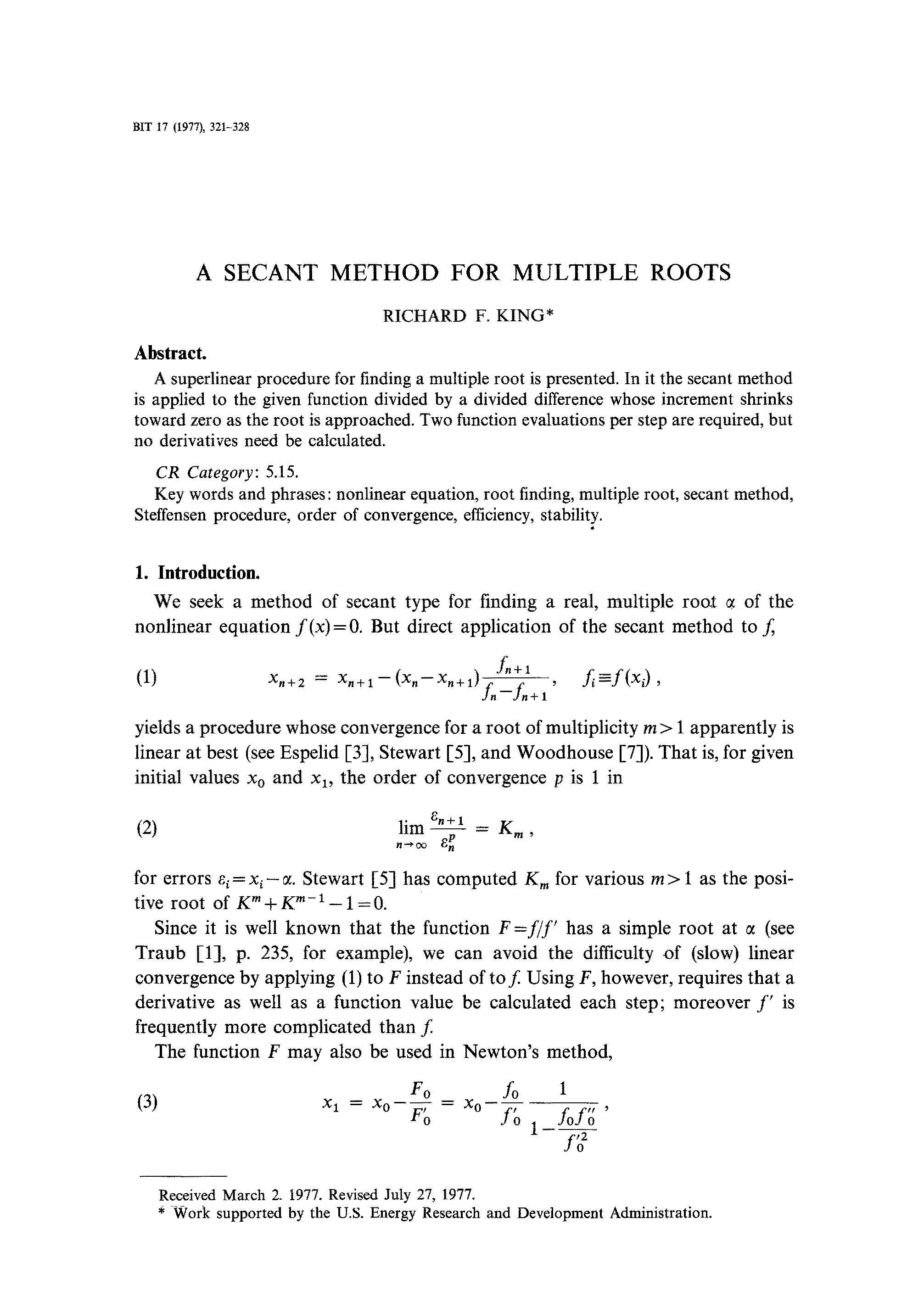 INTRODUCTION TO NUMERICAL ANALYSIS