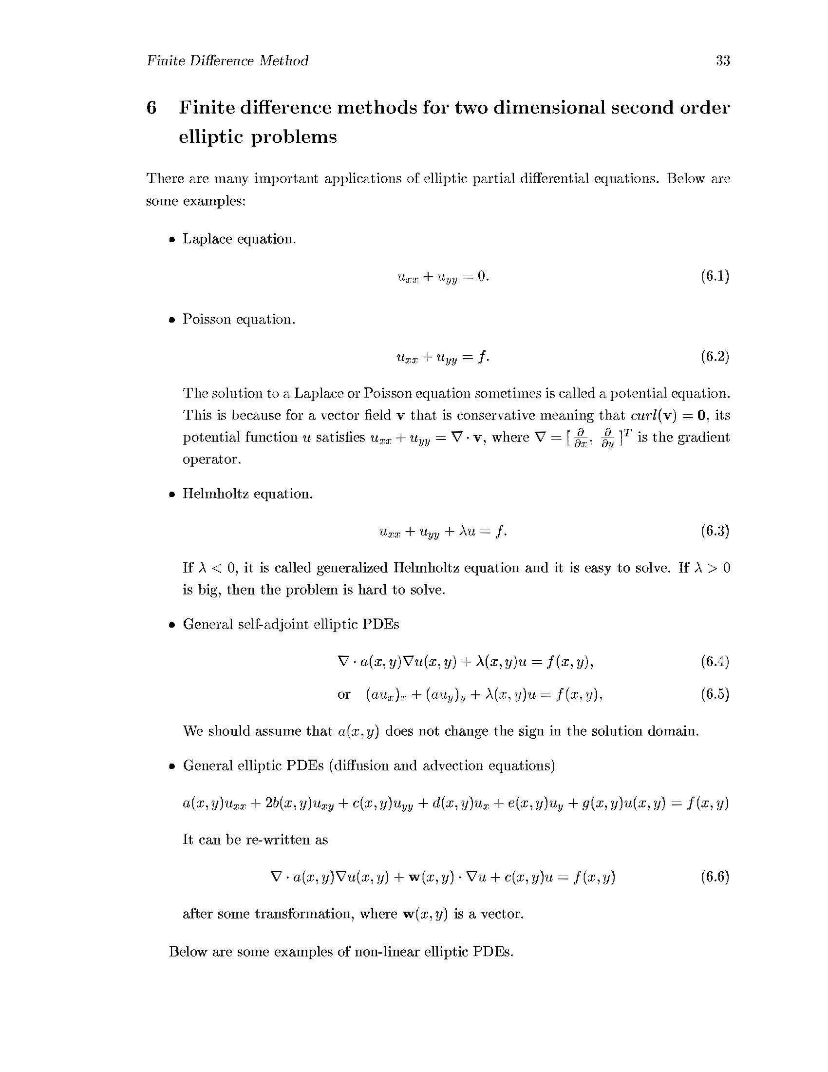 Numerical Solution of Partial Differential Equations