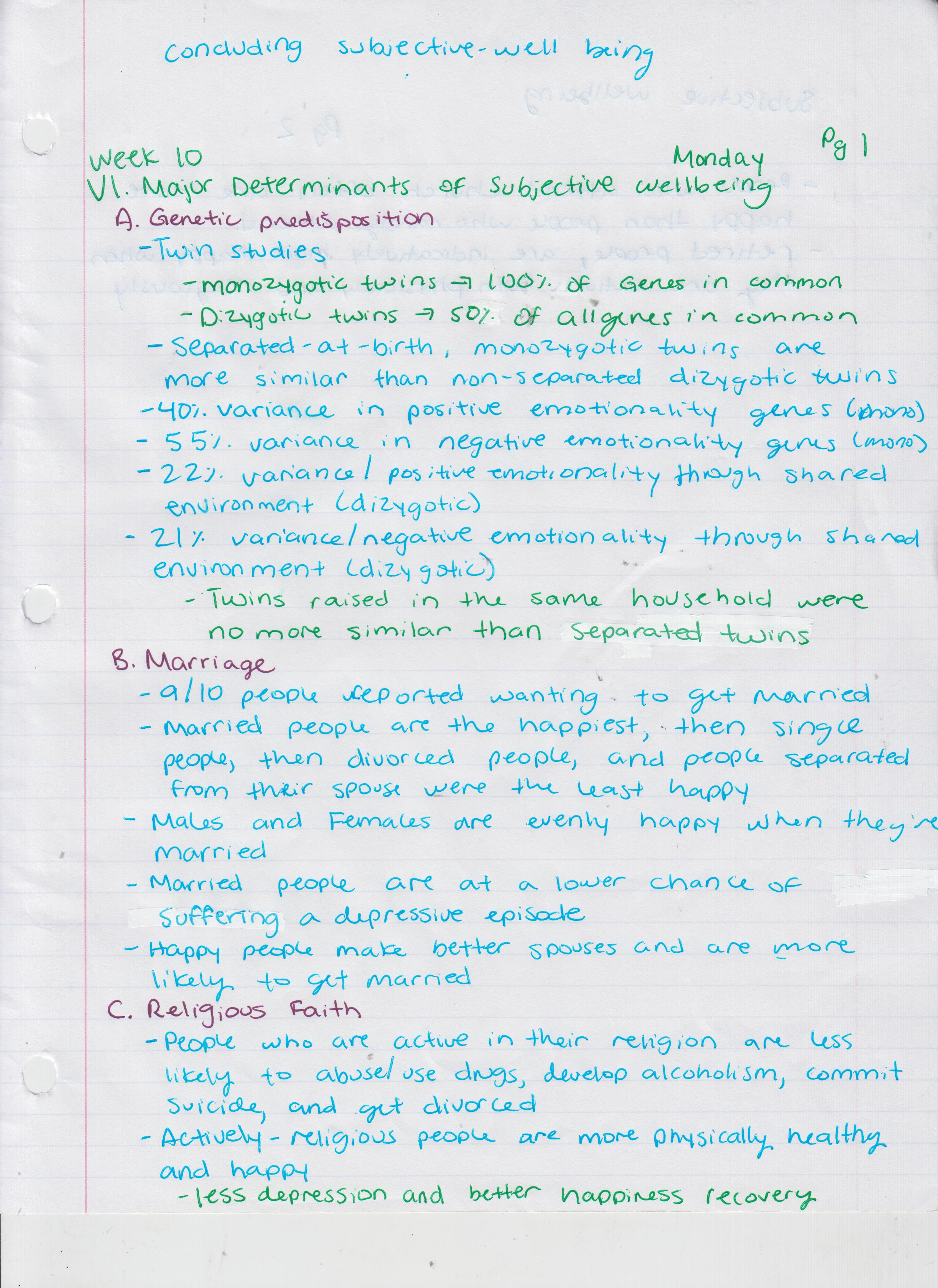 Week 10 Happiness and Depression