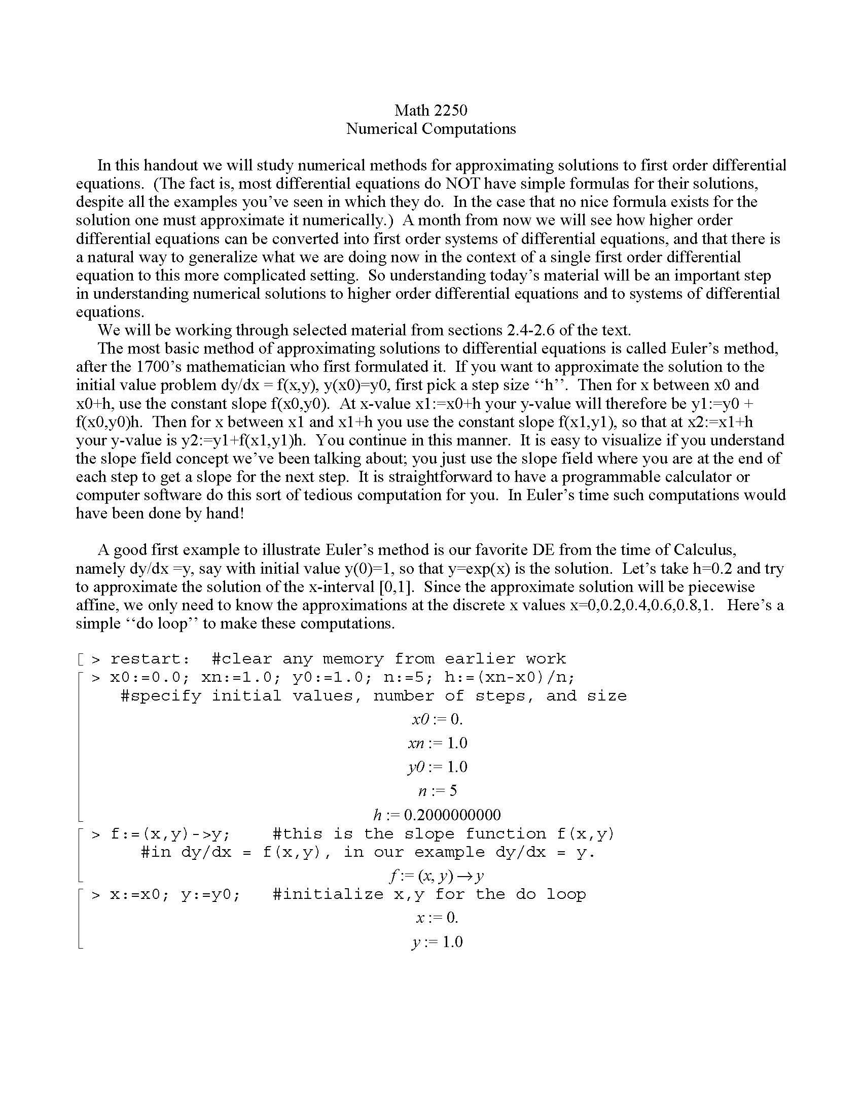 Diff Equ & Lin Algebra