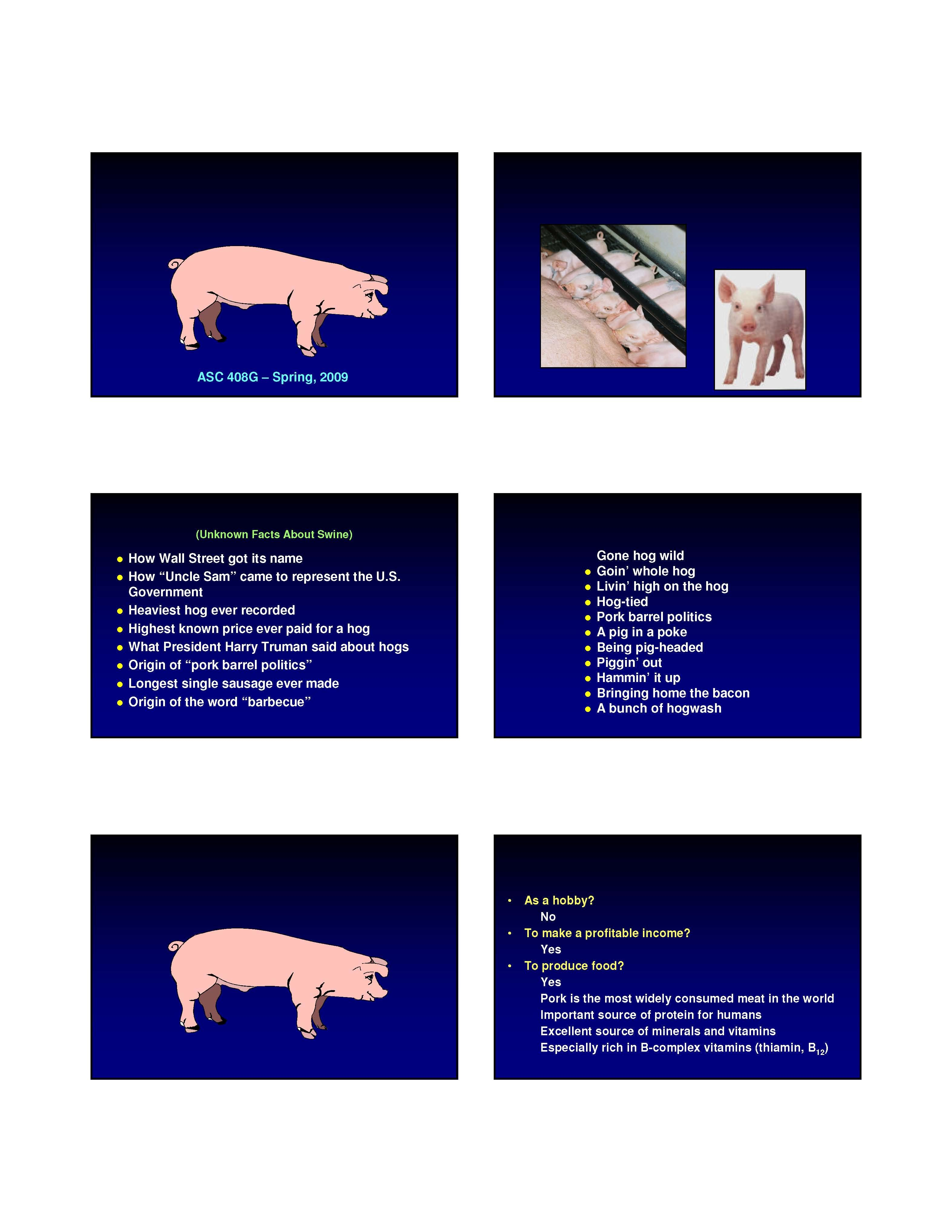 SWINE PRODUCTION