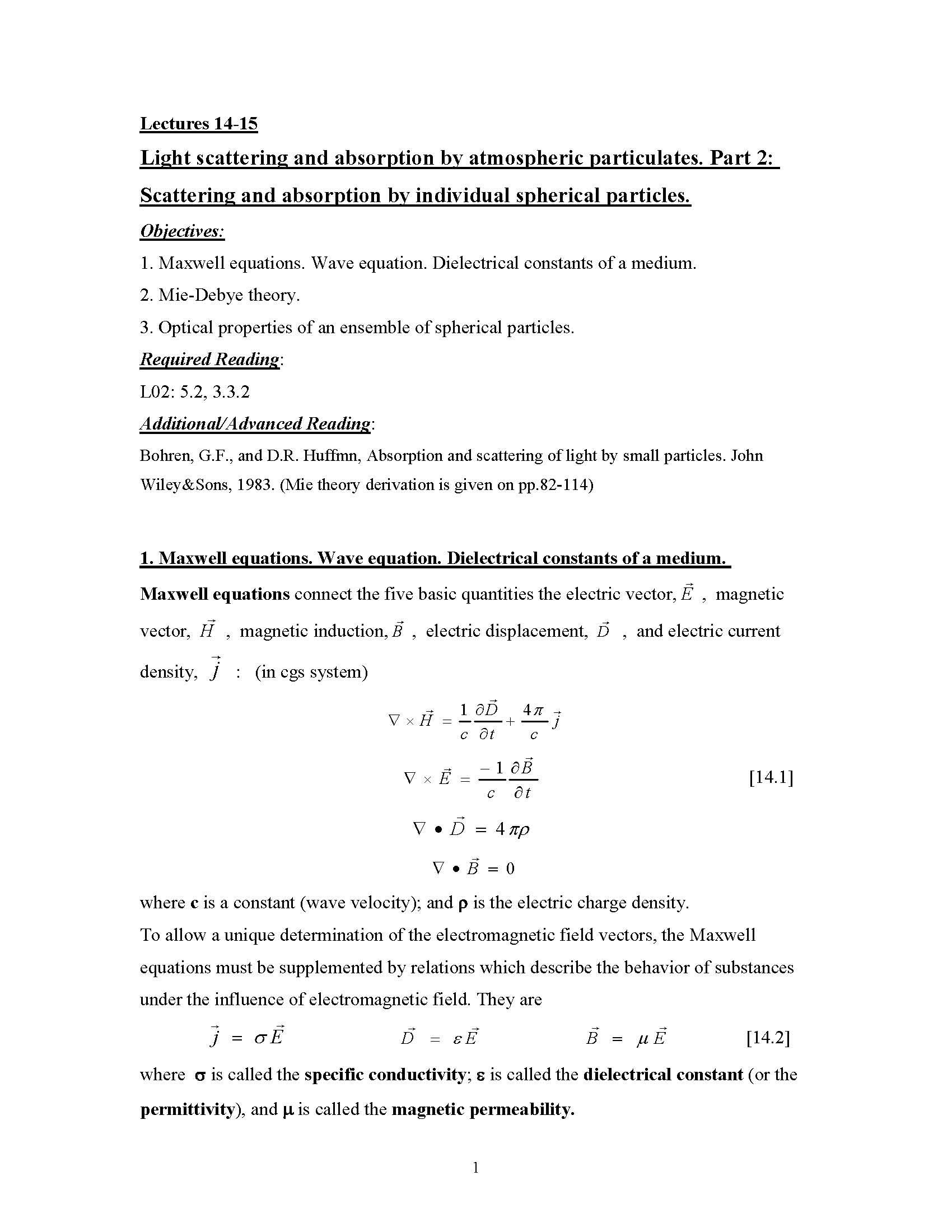 Special Topics
