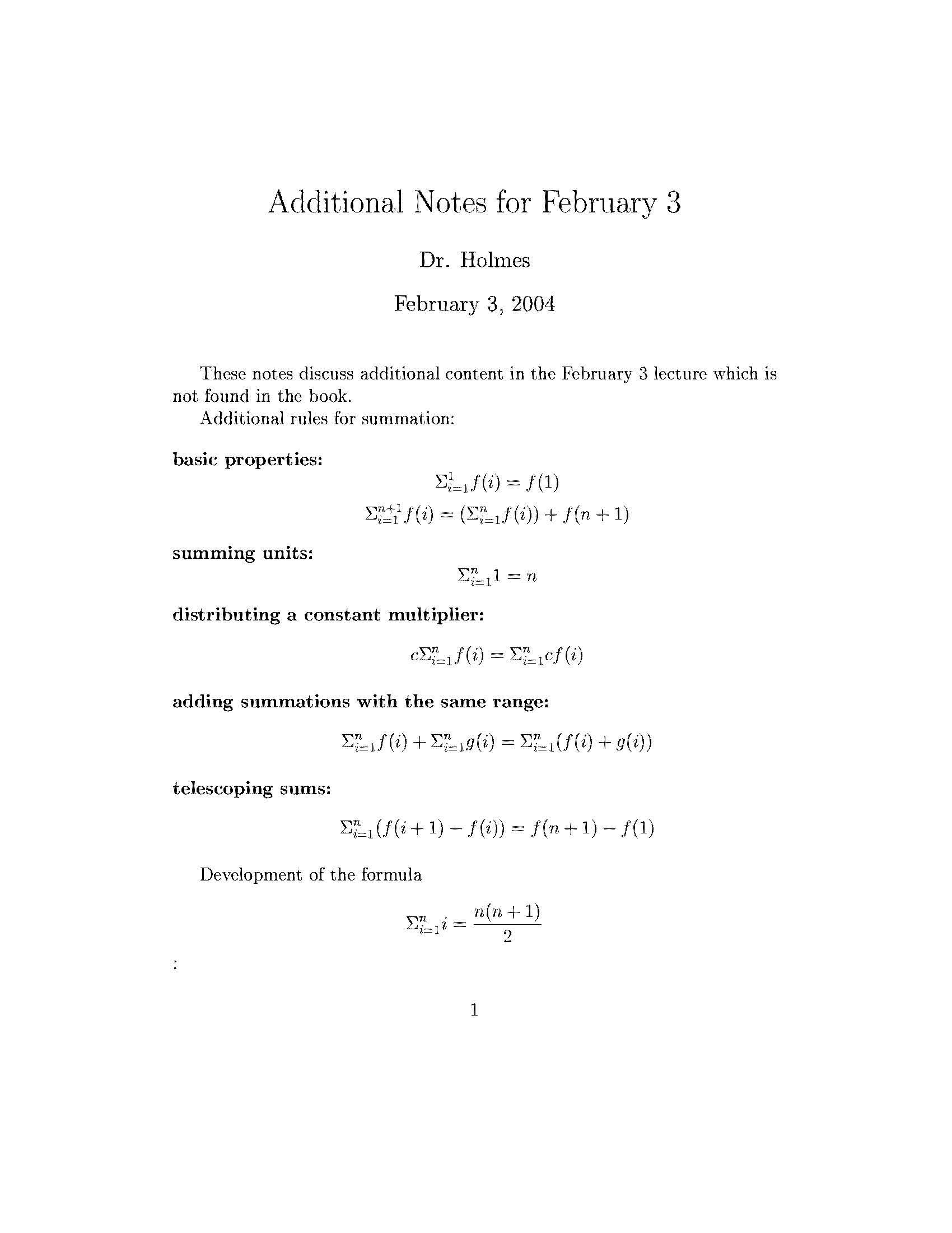 Discrete and Foundational Mathematics I