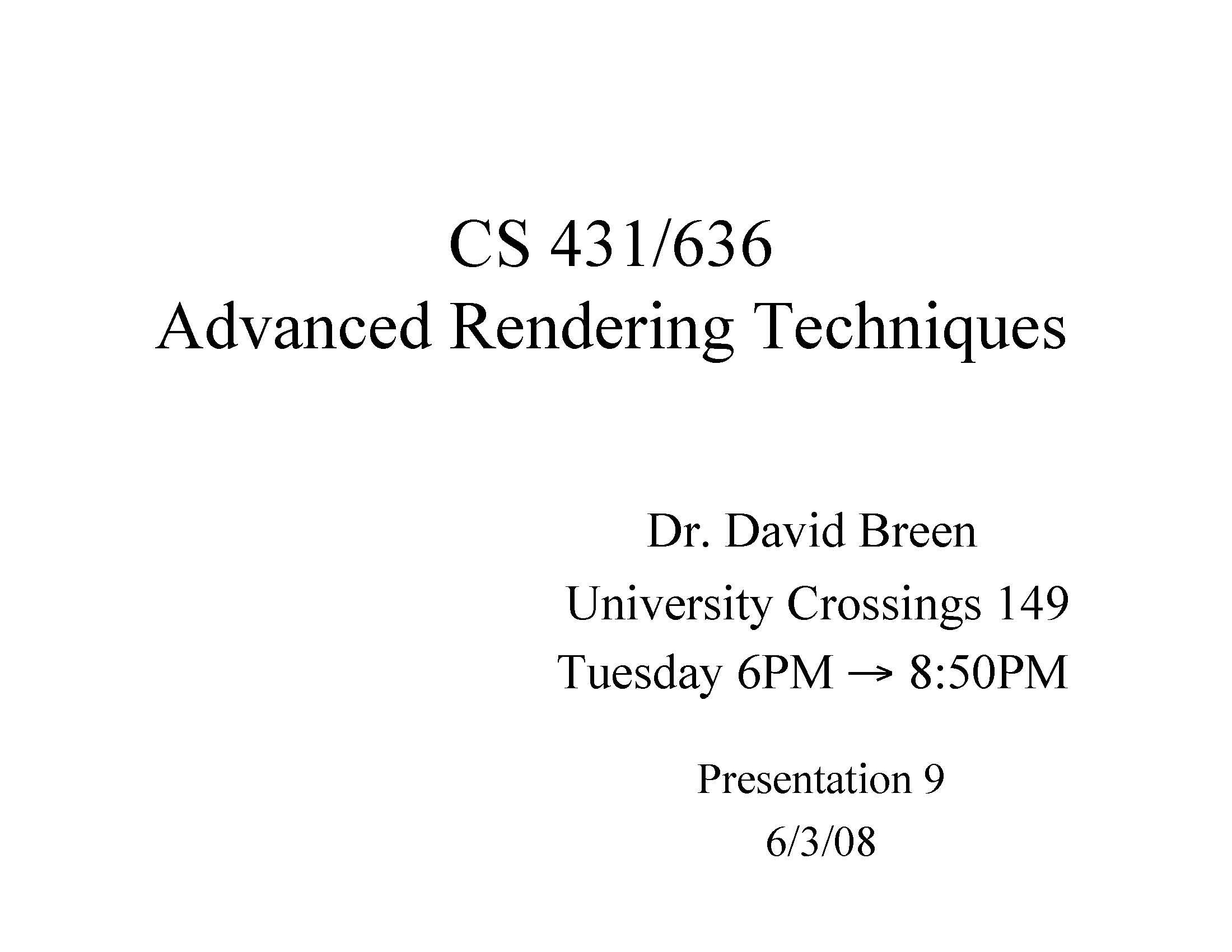 AdvancedRenderingTechniques