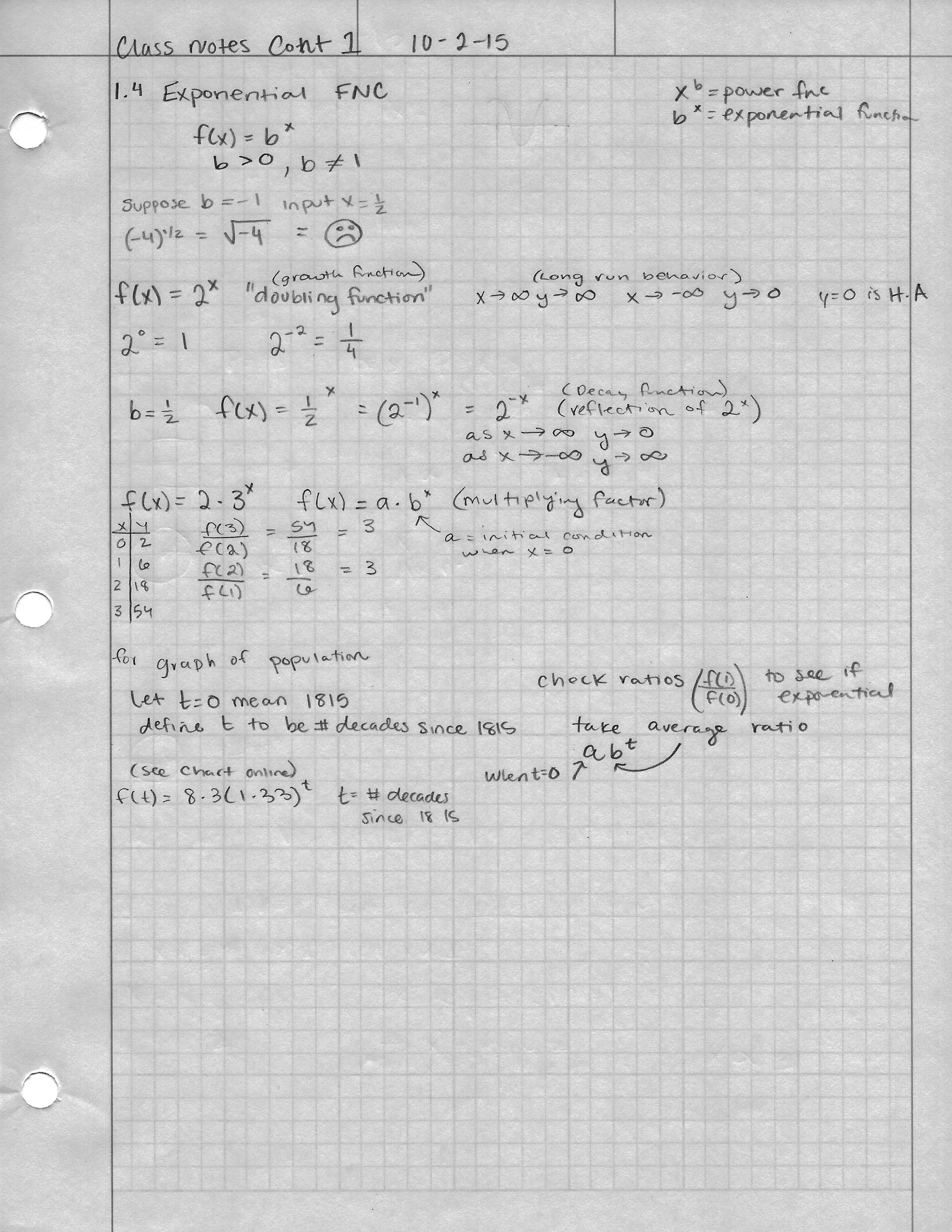 Class Notes Chapter One (1.1-1.4)