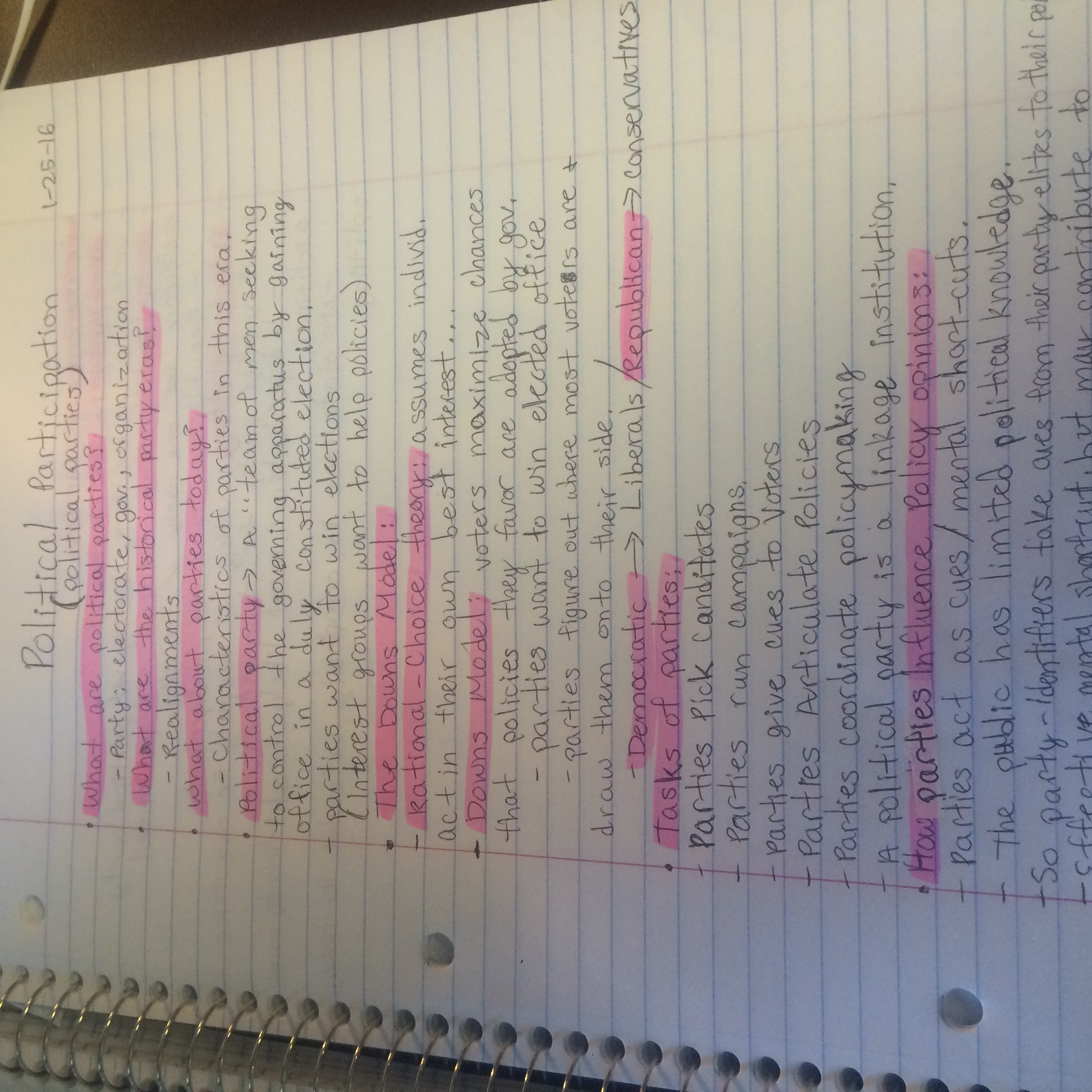 PSCI 1050 In Class Notes