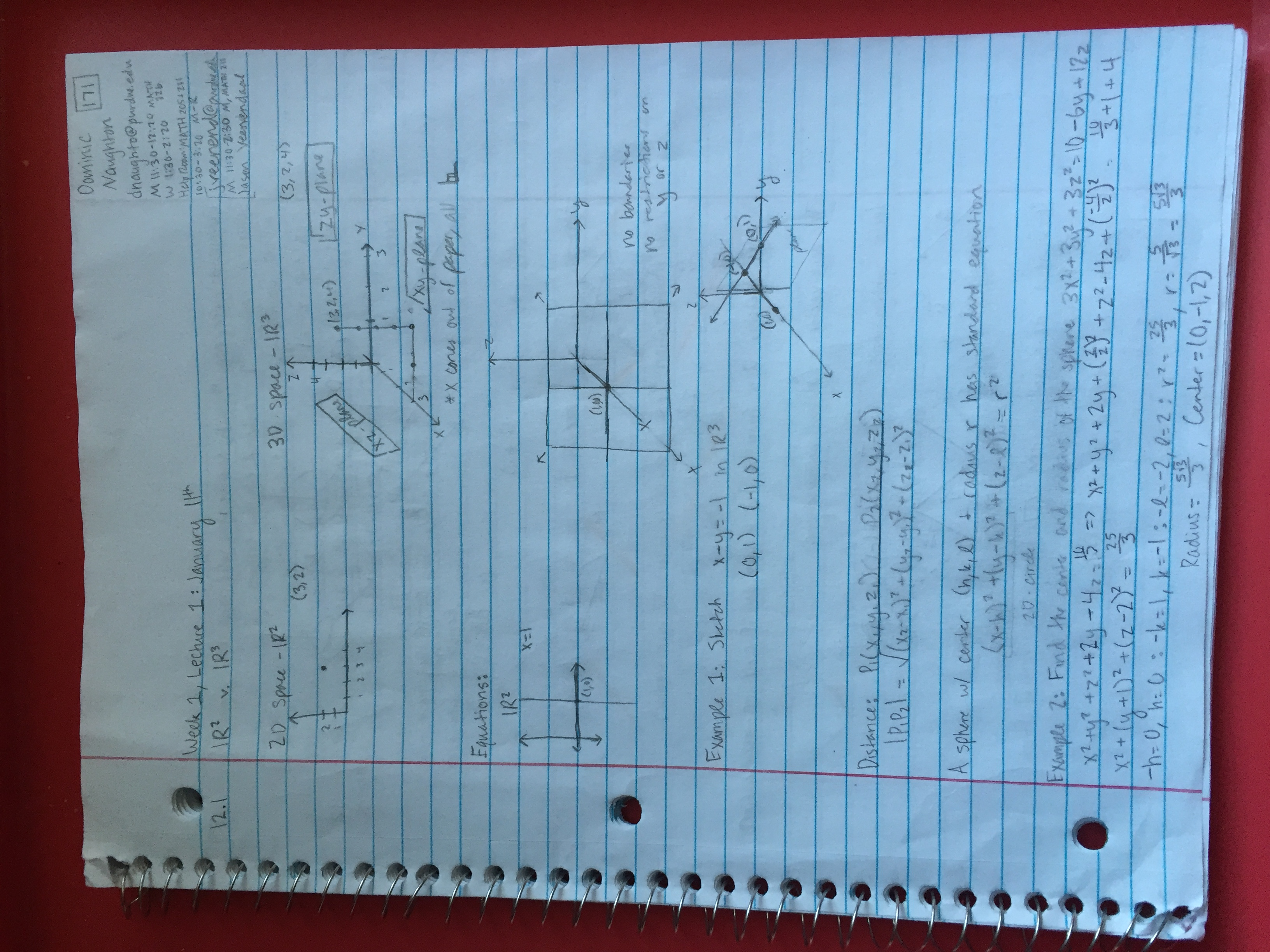 MA 166 Week One Notes- Professor Naughton