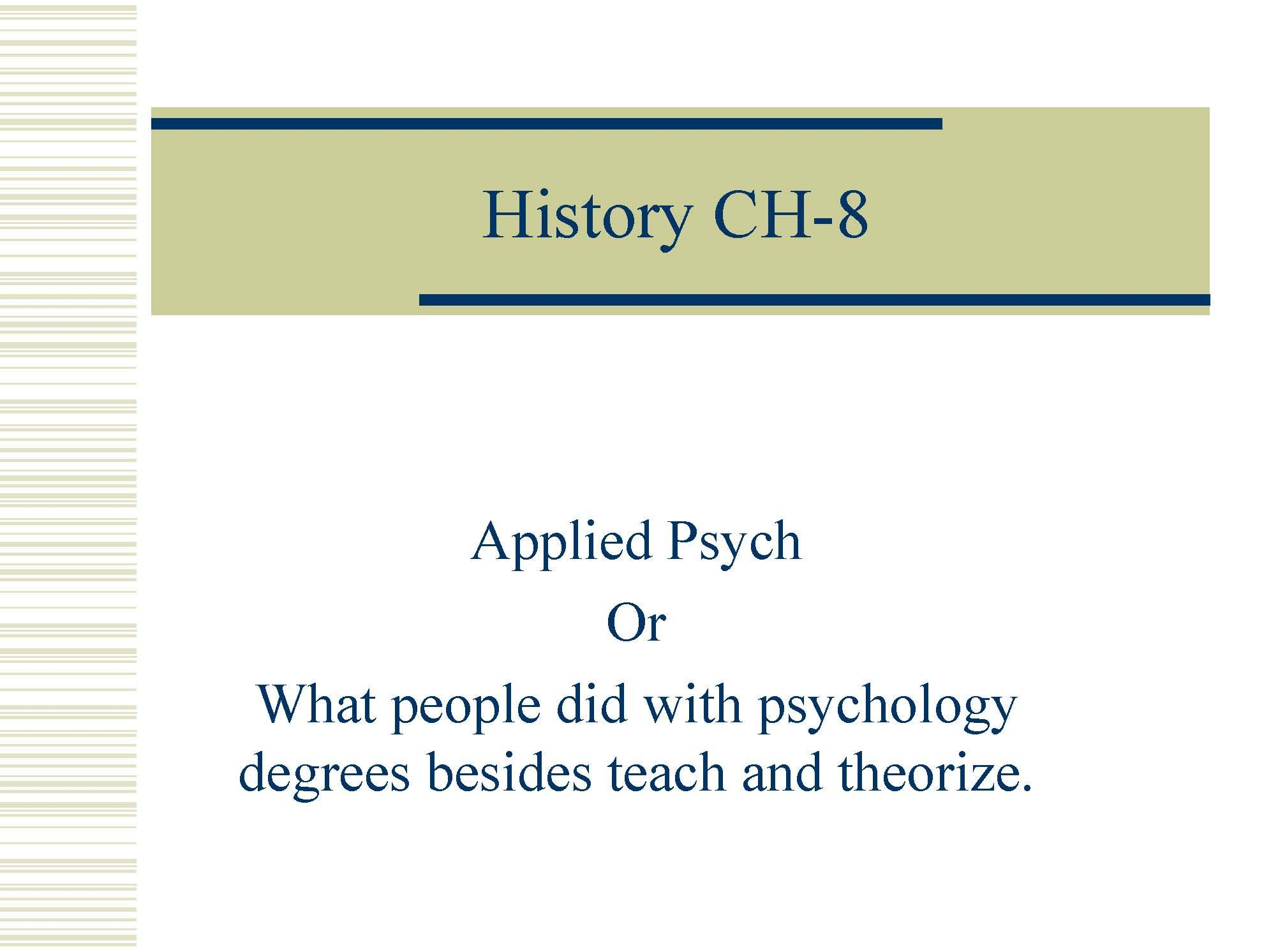 [M] Historical Development of Psychology