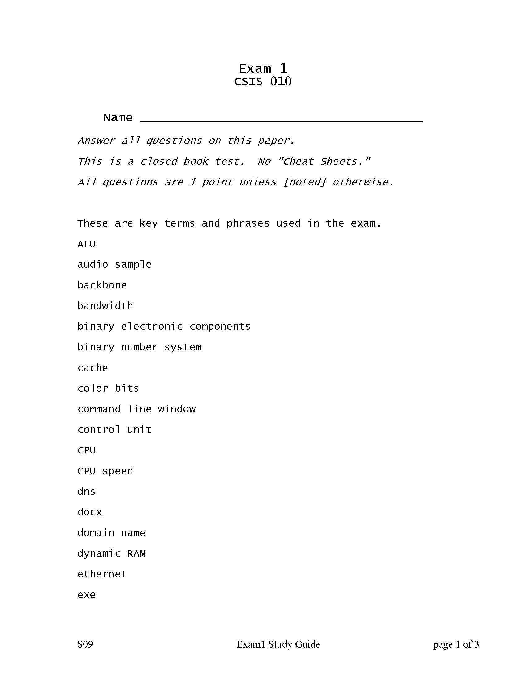 Intro to Computer Applications