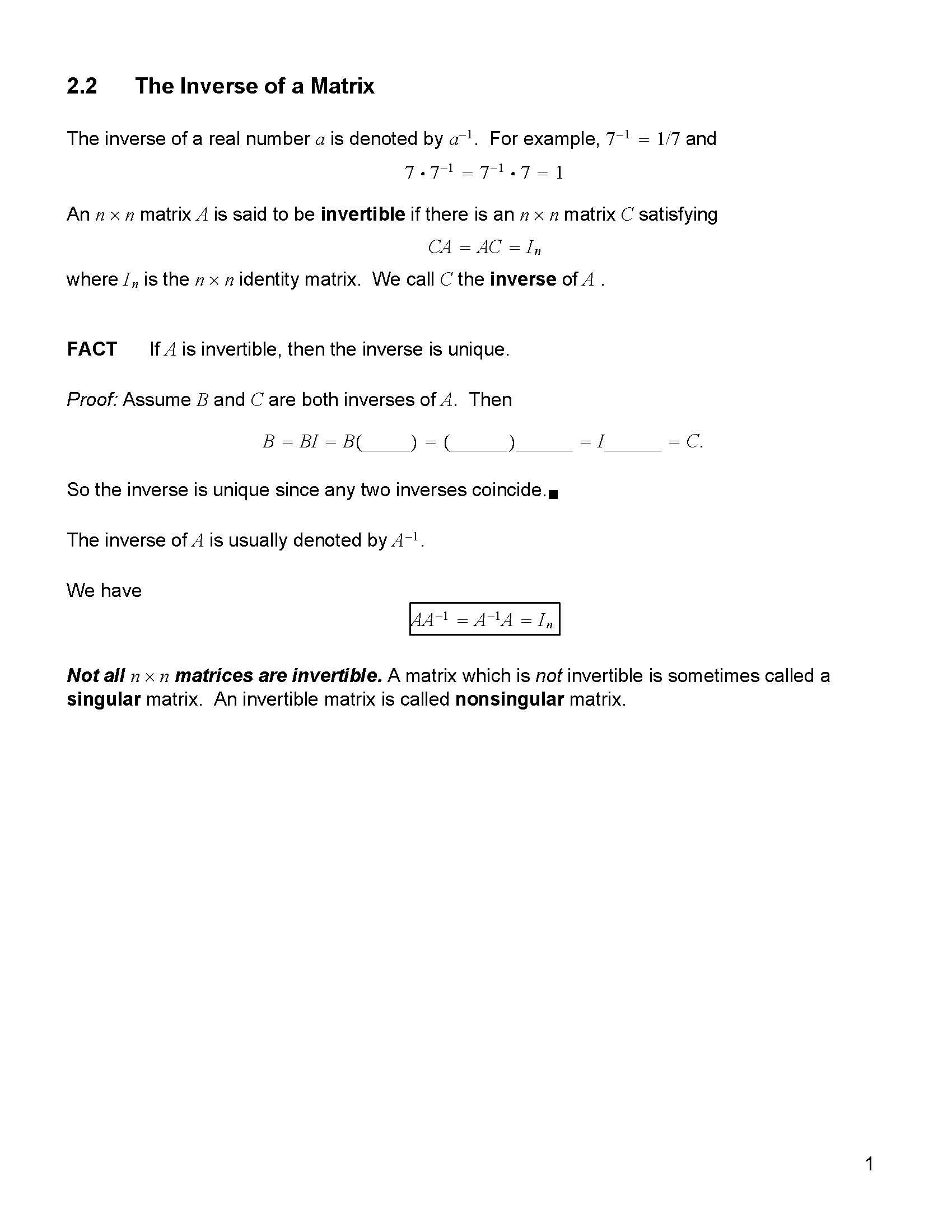 Applied Linear Algebra