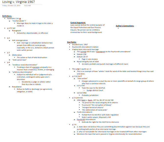 Loving v. Virginia readings