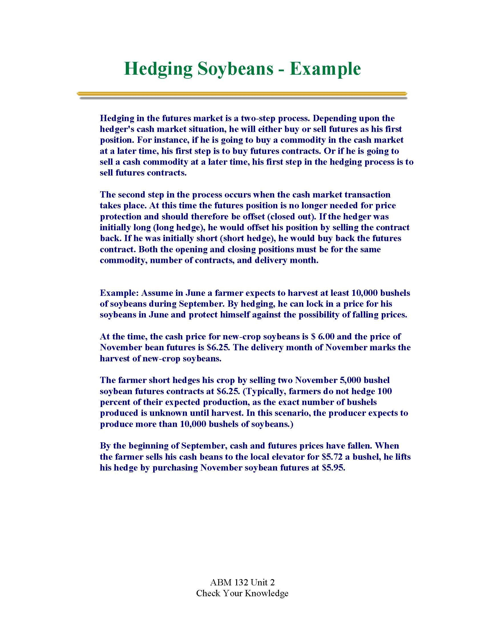 Commodity Marketing II