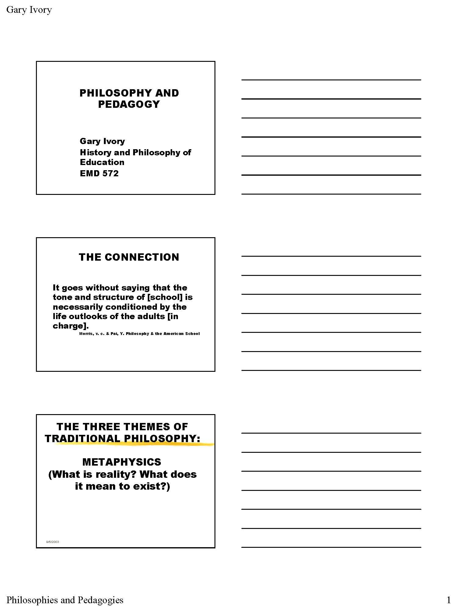 History and Philosophy of Education